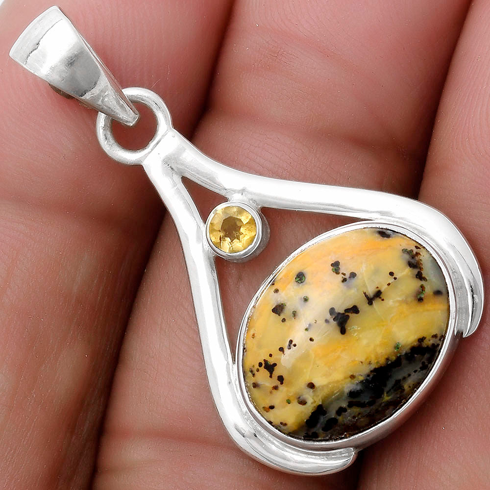 Amethyst Sage Agate Nevada & Citrine Pendant P-1057 SDP119853-0