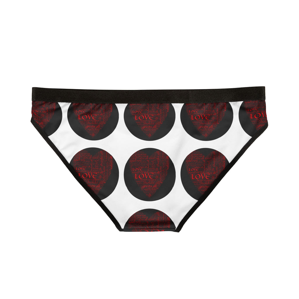 Women's Bikini Underwear — Black Polka Dot 'Love' Print