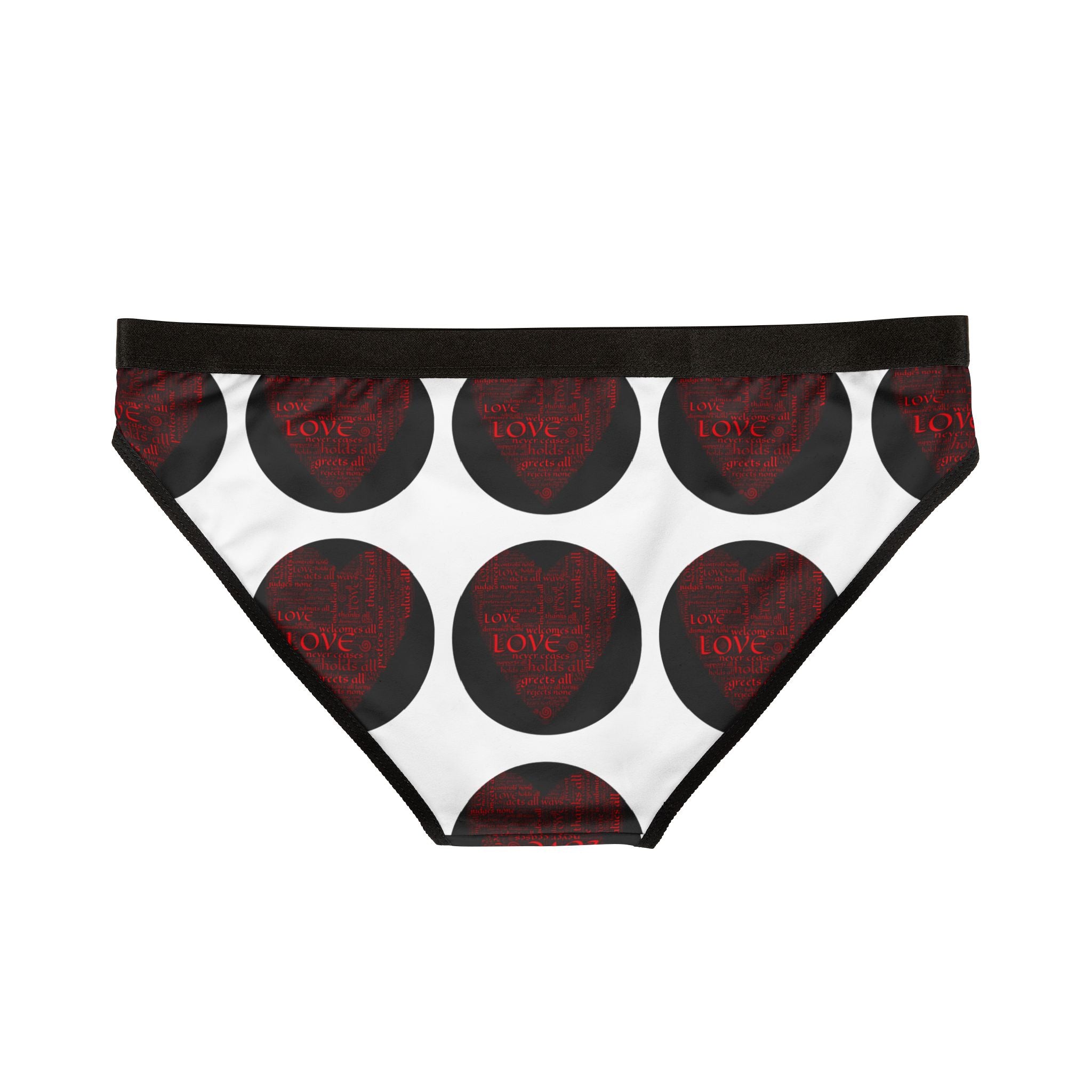 Women's Bikini Underwear — Black Polka Dot 'Love' Print