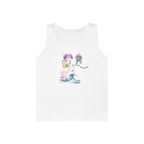 Artistic Wave Tank Top — "We’re All the Same" Collage Graphic