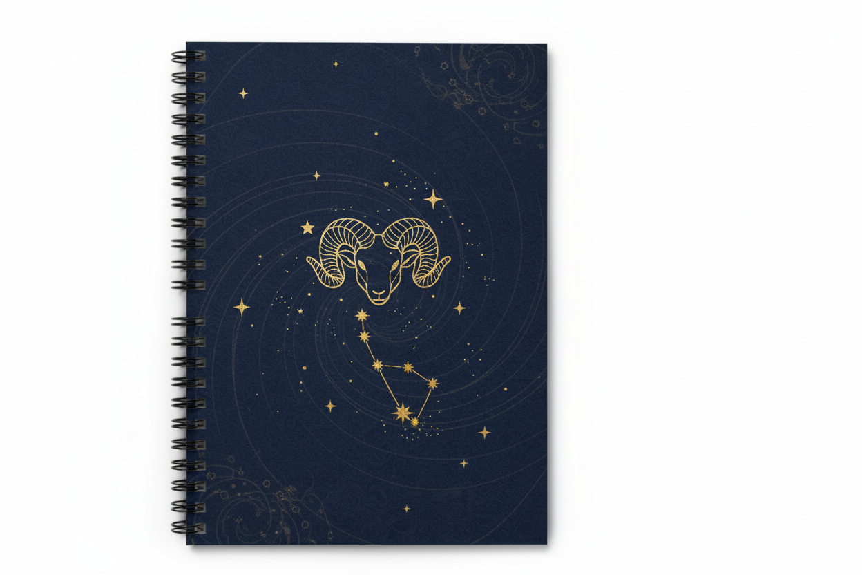 Aries Constellation Spiral Notebook