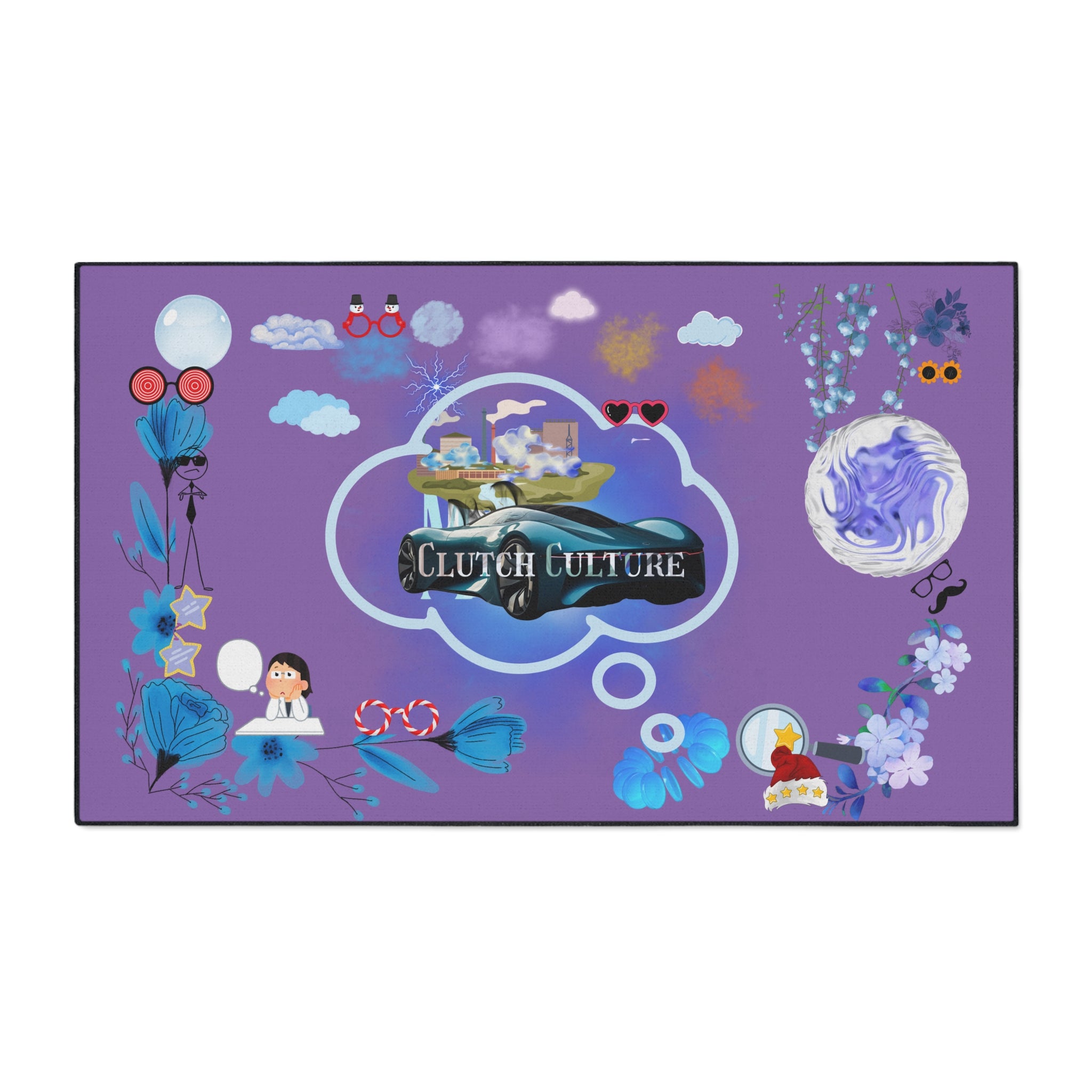 Garden Culture Floor Mat | Whimsical Purple Design