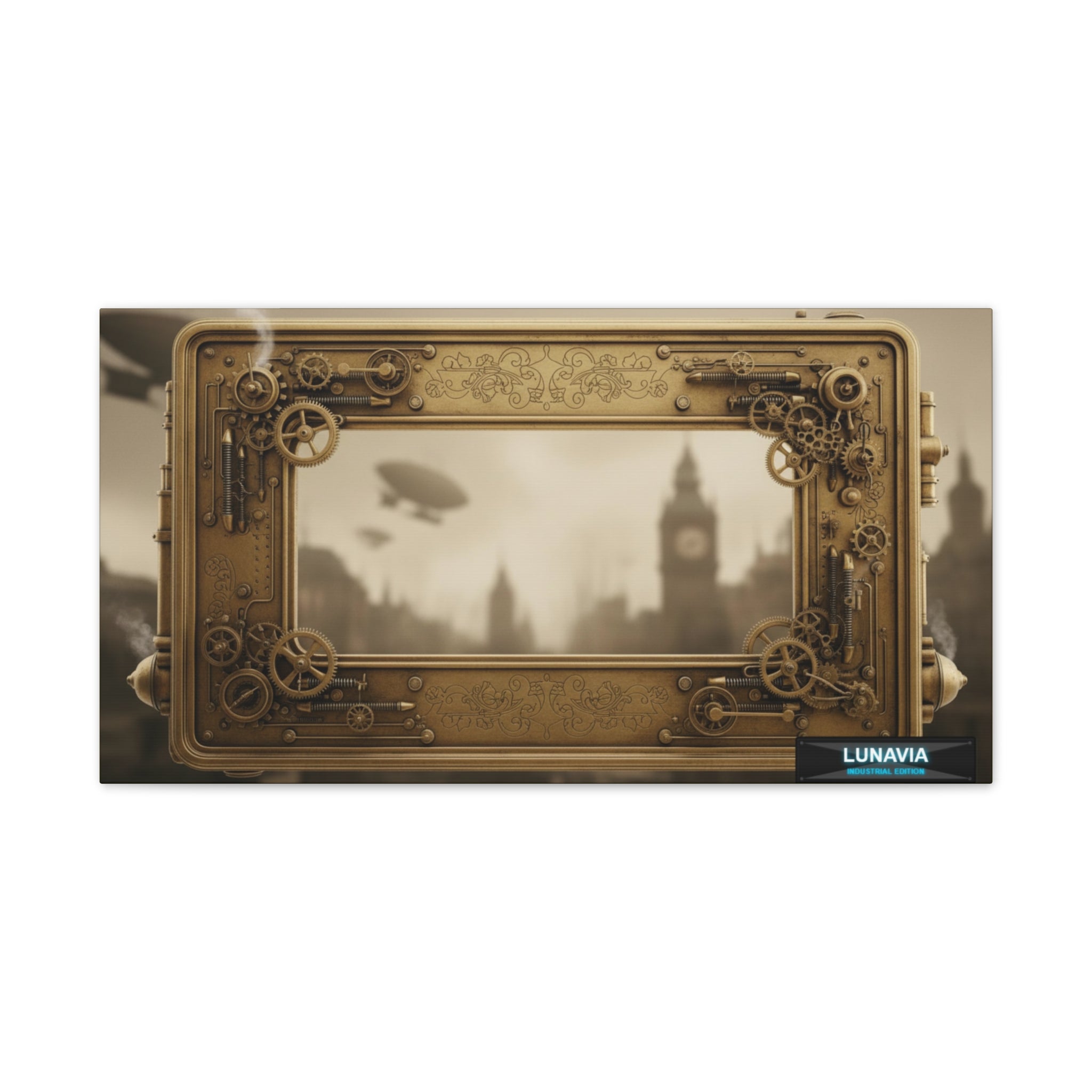 LUNAVIA Steampunk London Canvas | Airship & Big Ben