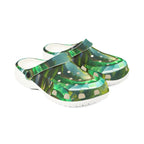 Green Tropical Leaf EVA Foam Clogs — Lightweight Garden & Beach Slip-On Shoes