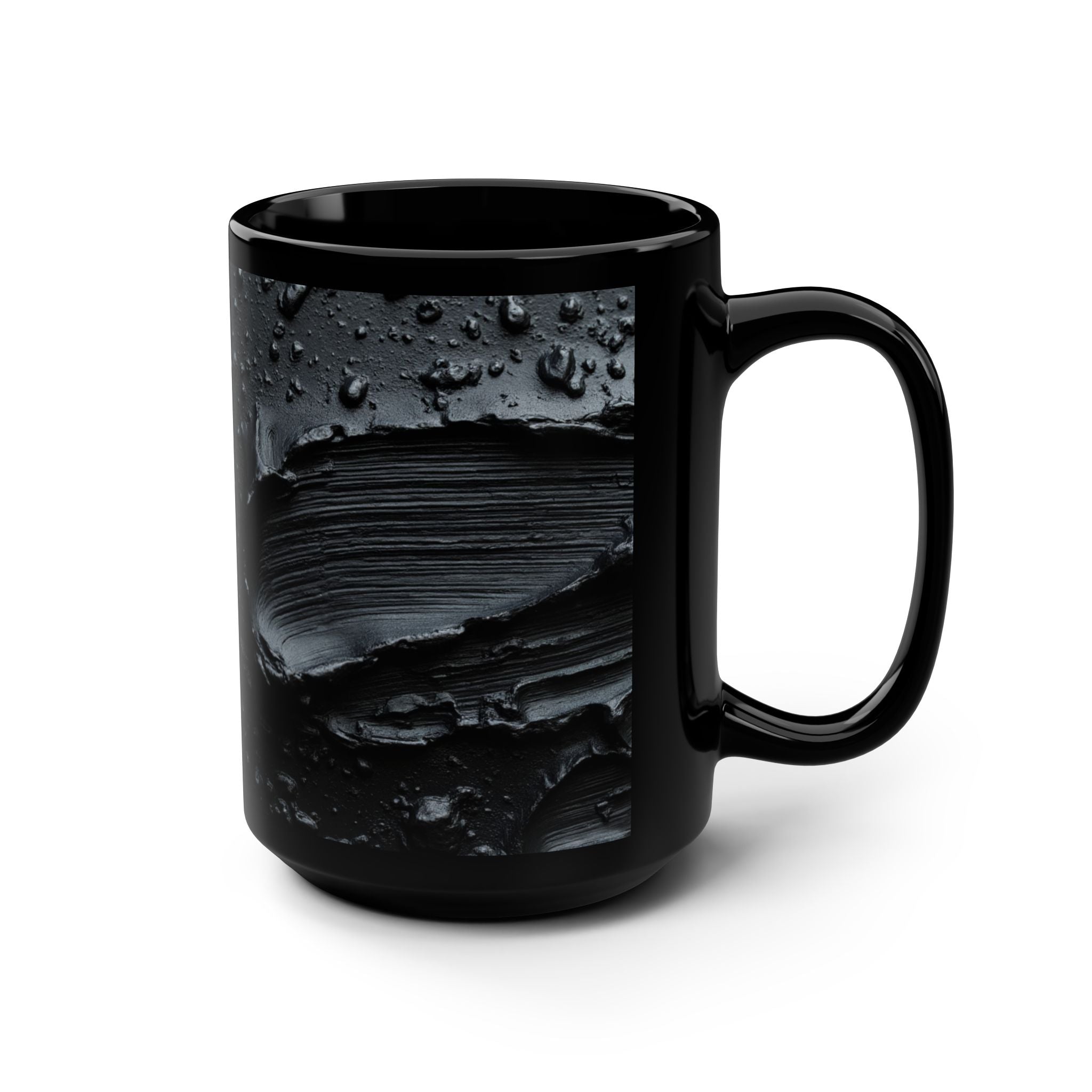 Black Ceramic Mug — Dark Paint