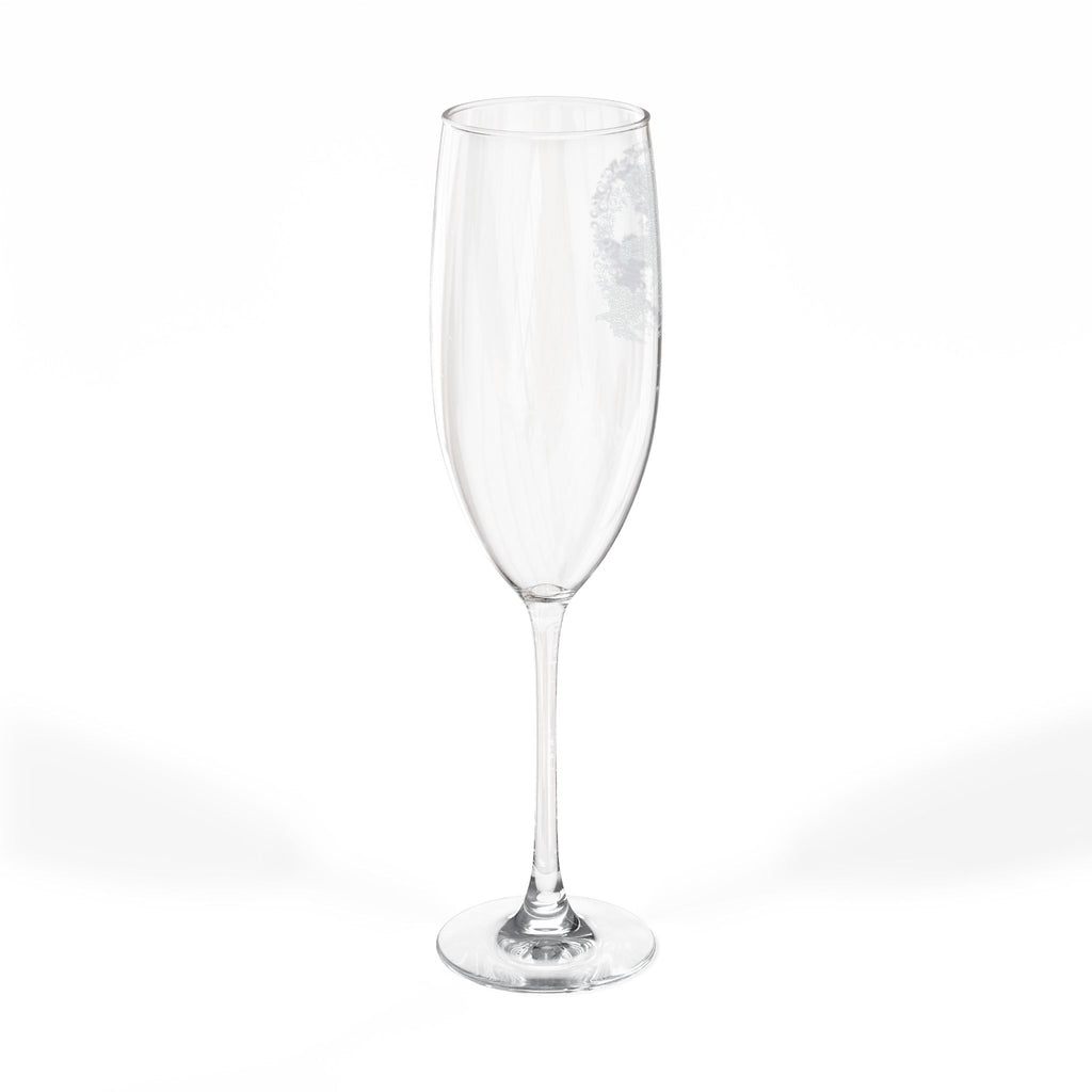Bird Engraved Champagne Glass | 8oz Luxury Flute