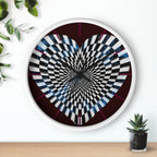 Optical Heart Wall Clock —Checkerboard Illusion