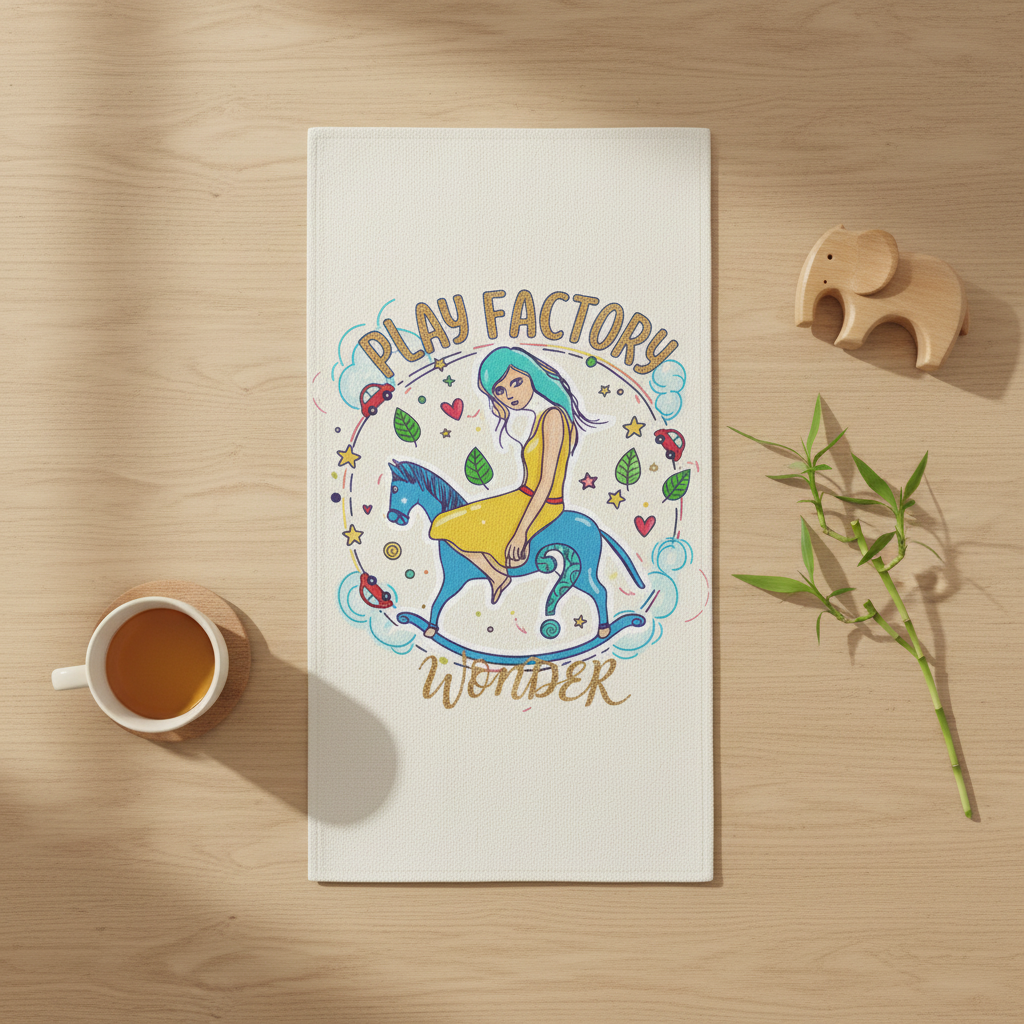 A stylish, aspirational Instagram flat lay post showing the leggings laid neatly on a minimalist oak wooden table, next to a ceramic cup of tea, a small artisanal wooden toy, and a sprig of bamboo. The composition is clean, bright, and uses a warm, muted color palette emphasizing natural materials.