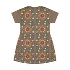 Vintage Mandala Boho T‑Shirt Dress