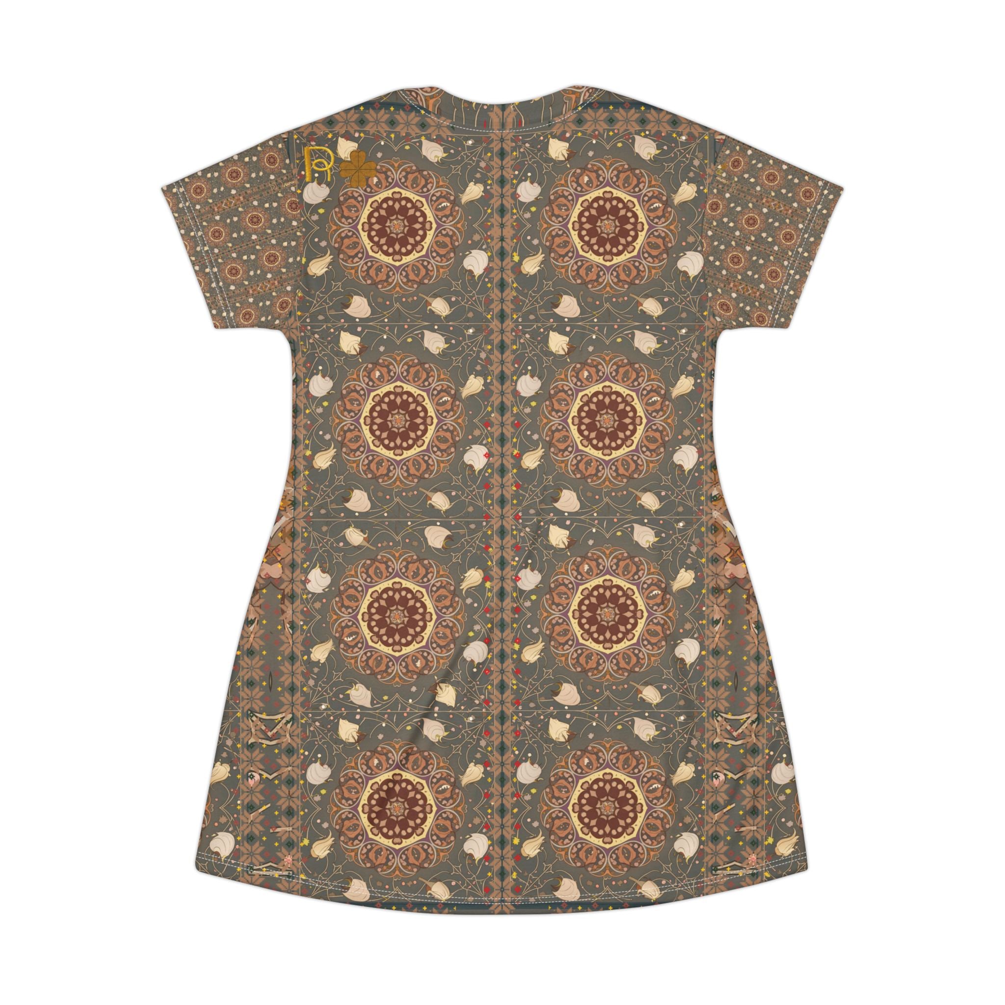 Vintage Mandala Boho T‑Shirt Dress