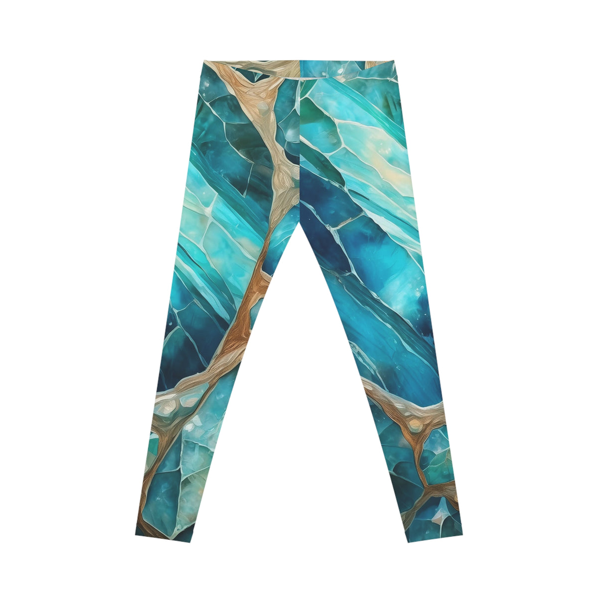 Blue Teal Marble Leggings