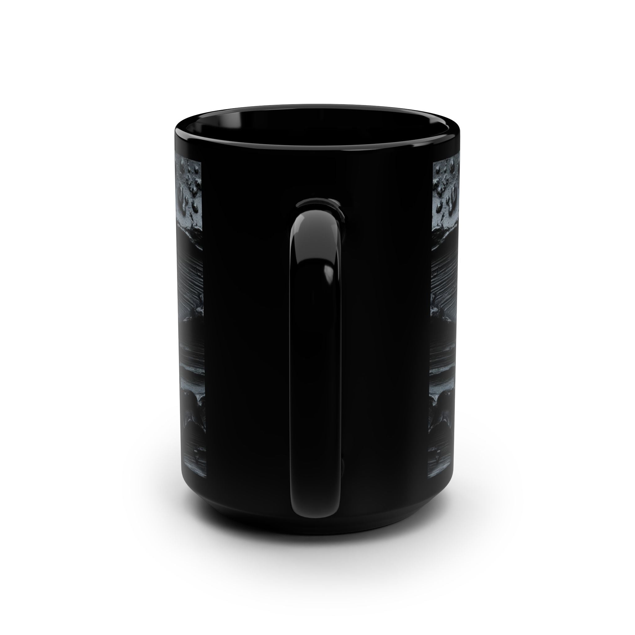 Black Ceramic Mug — Dark Paint