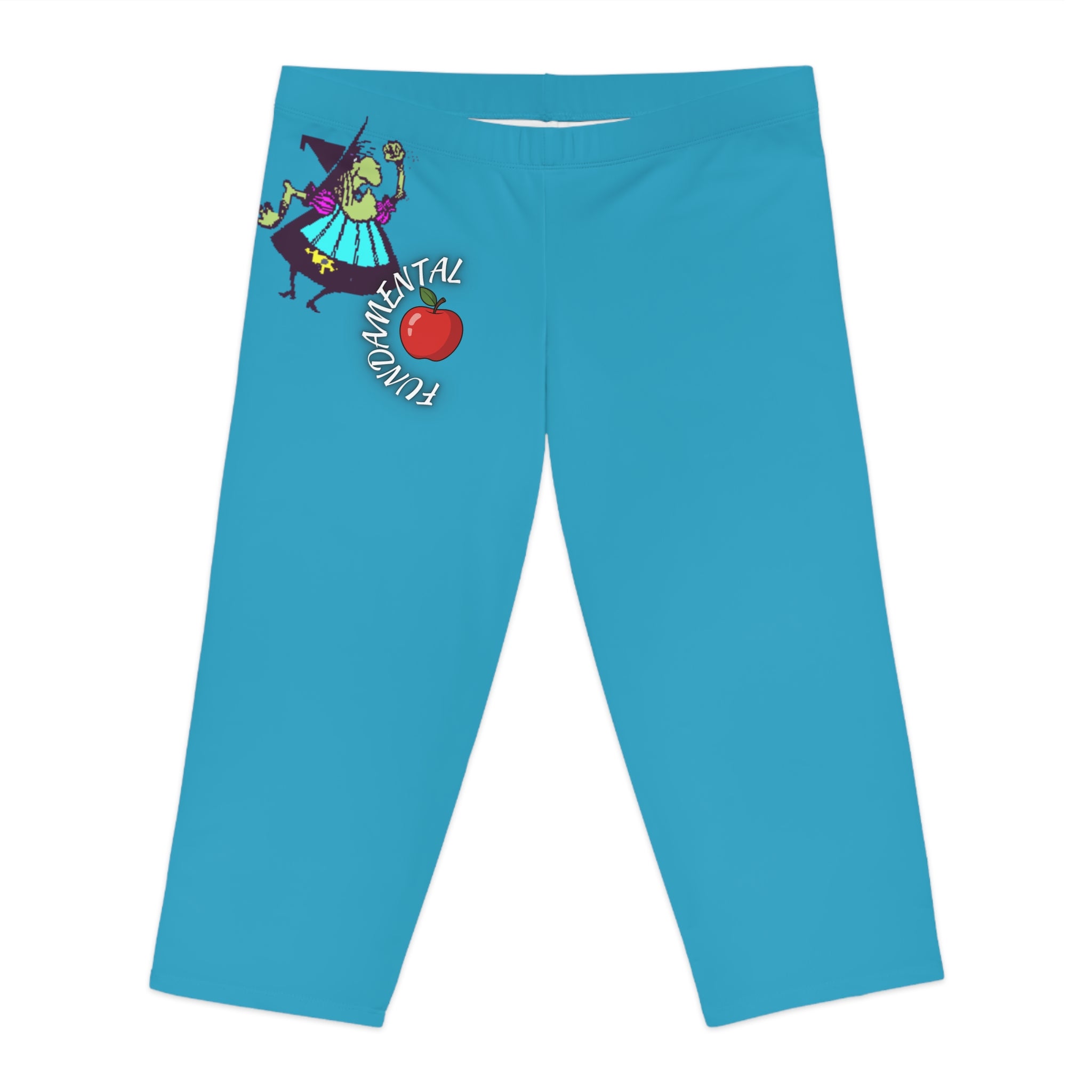 Fundamental Teacher Capri Leggings — Cute Apple & Teacher Graphic Capri Pants