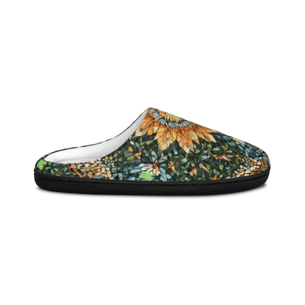 Sunflower Mosaic Women's Indoor Slippers — Cozy Floral Slip-Ons