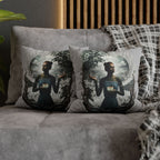 Surreal Woman Holding Teacup Decorative Pillow