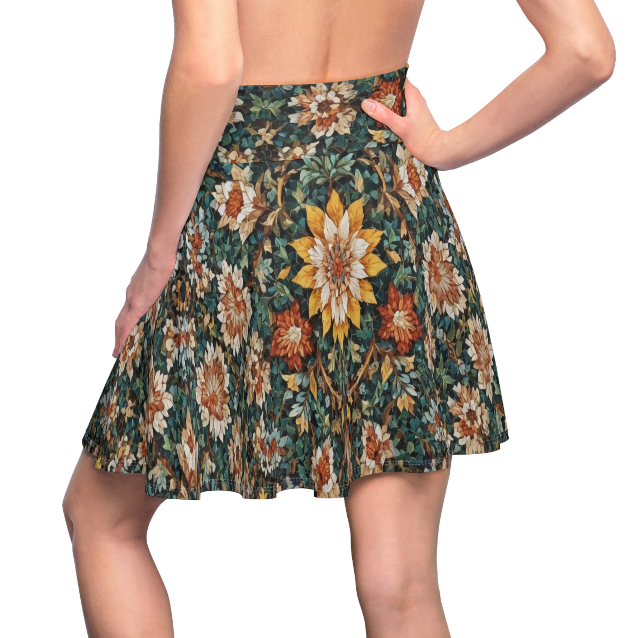 Floral Sunburst Skater Skirt — Vintage Botanical Print