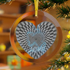Beautiy in Heart Glass Ornaments