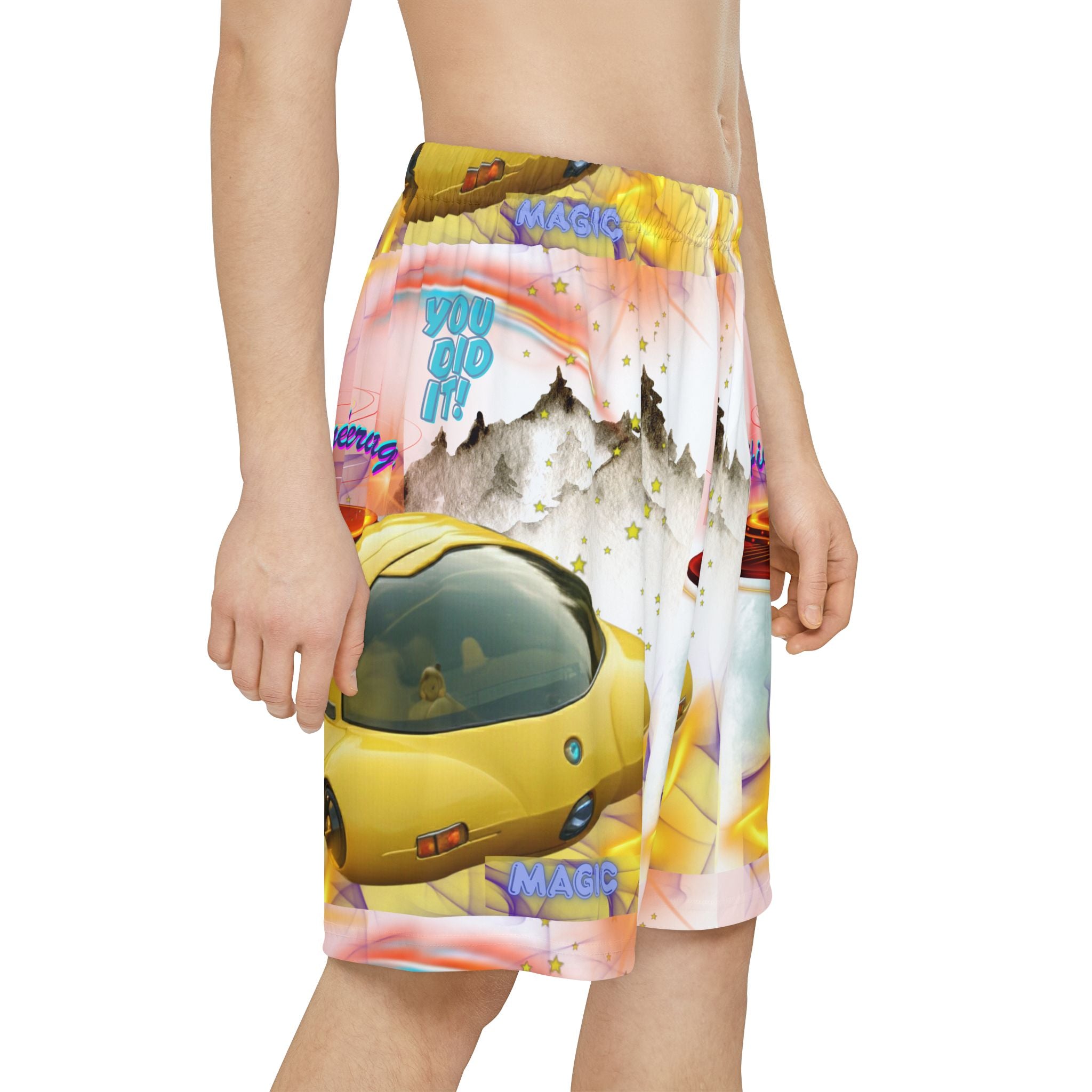 Sleepy Traveler" — Alien Spaceship AOP Shorts