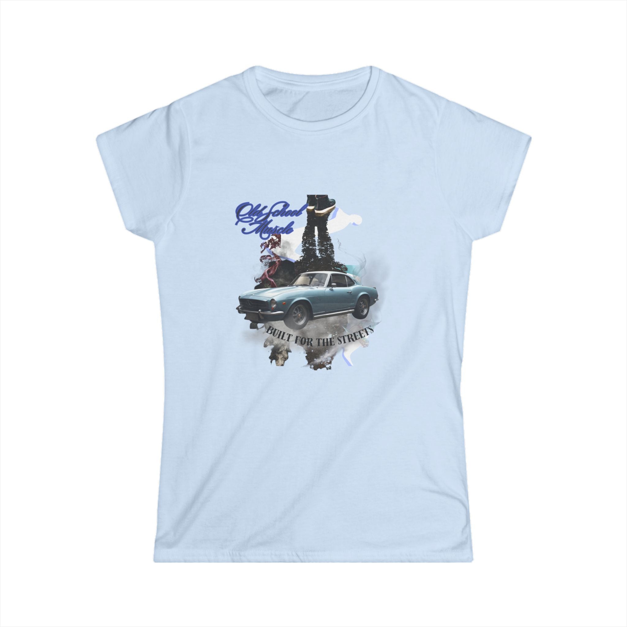 Classic Muscle Car Graphic Tee — “Drive Free, Live Loud” Women’s T-Shirt