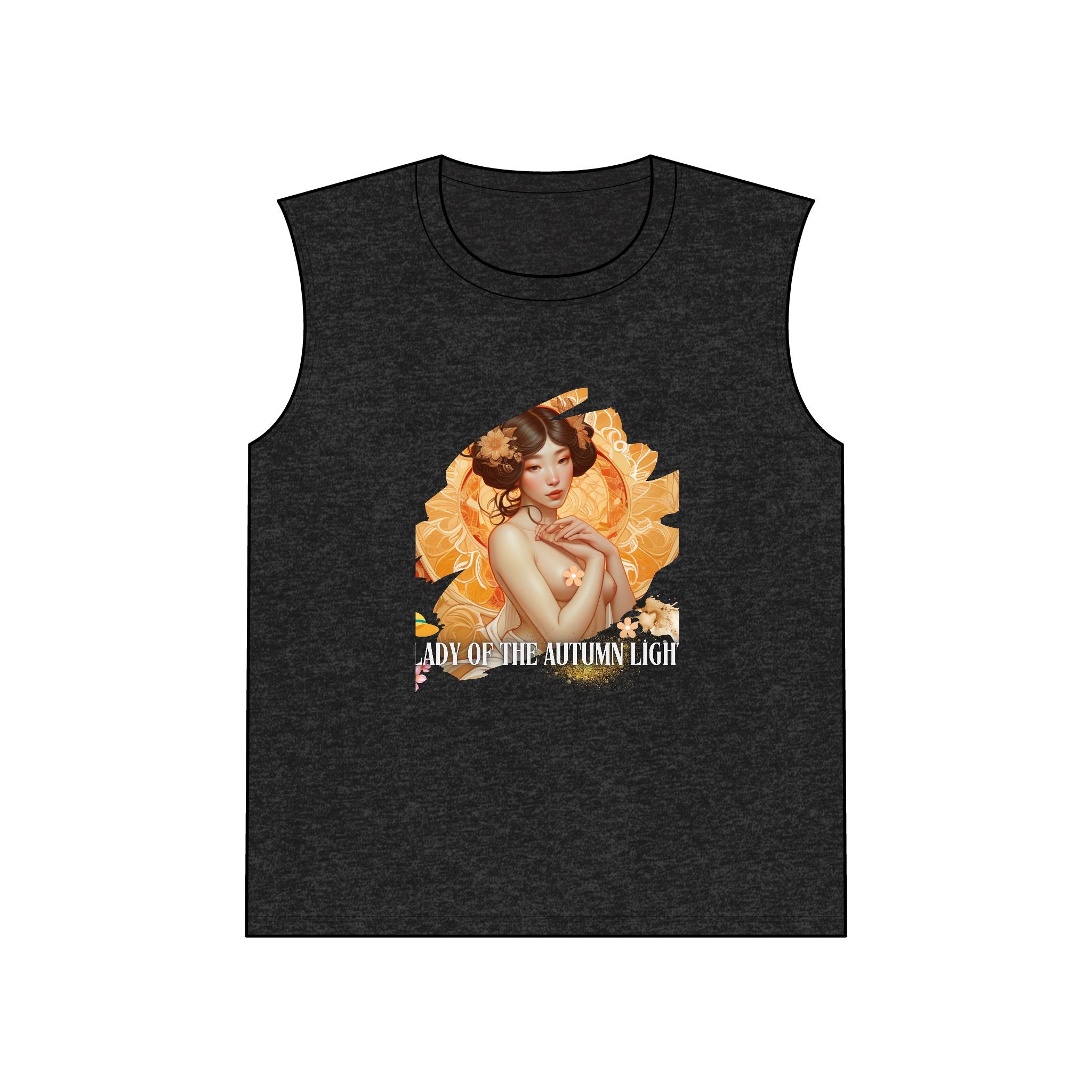Autumn Light Muscle Tank — Vintage Lady Fall Graphic Tank Top