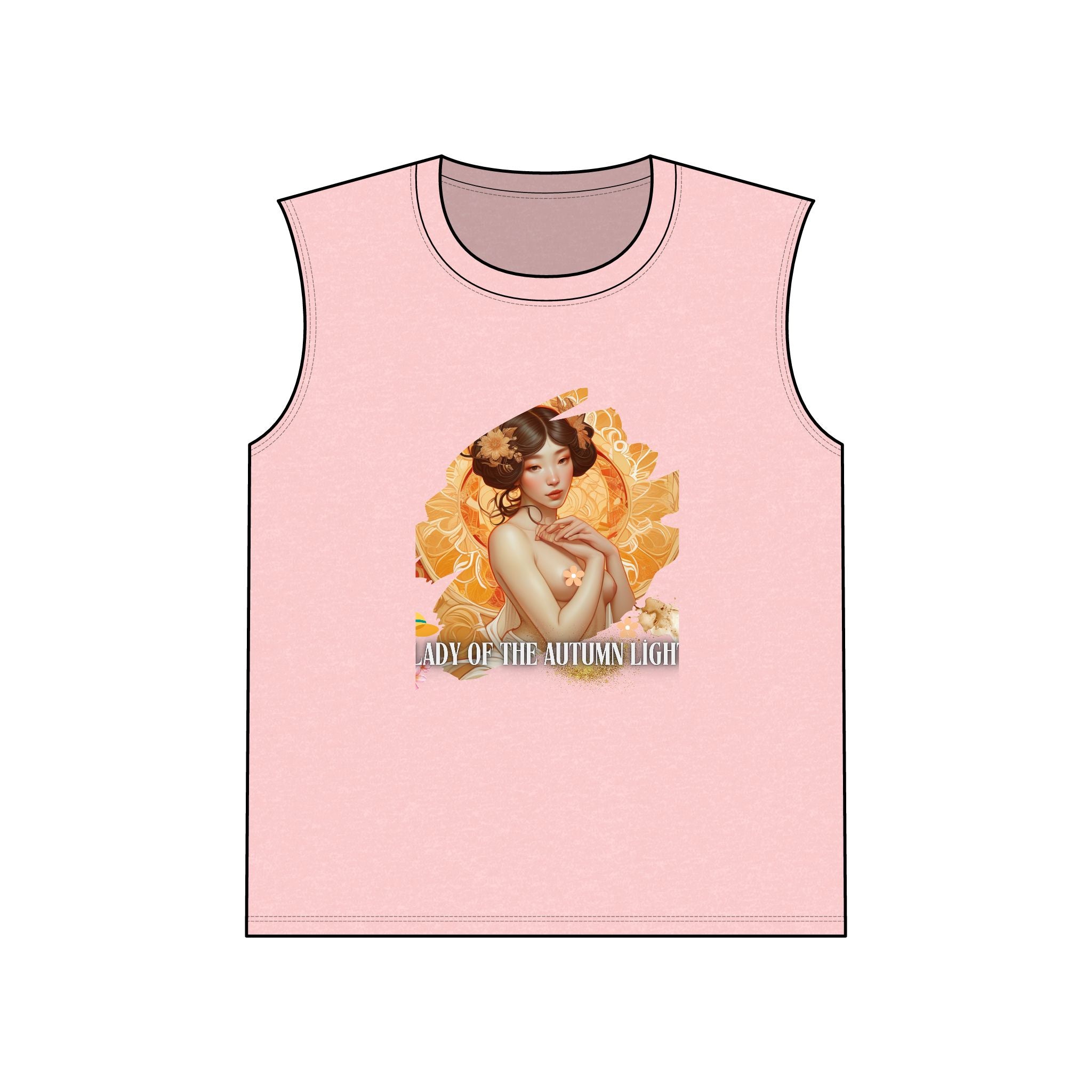 Autumn Light Muscle Tank — Vintage Lady Fall Graphic Tank Top