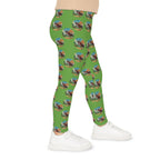 Kids Leggings — Green All-Over Print Cartoon Globe Pattern