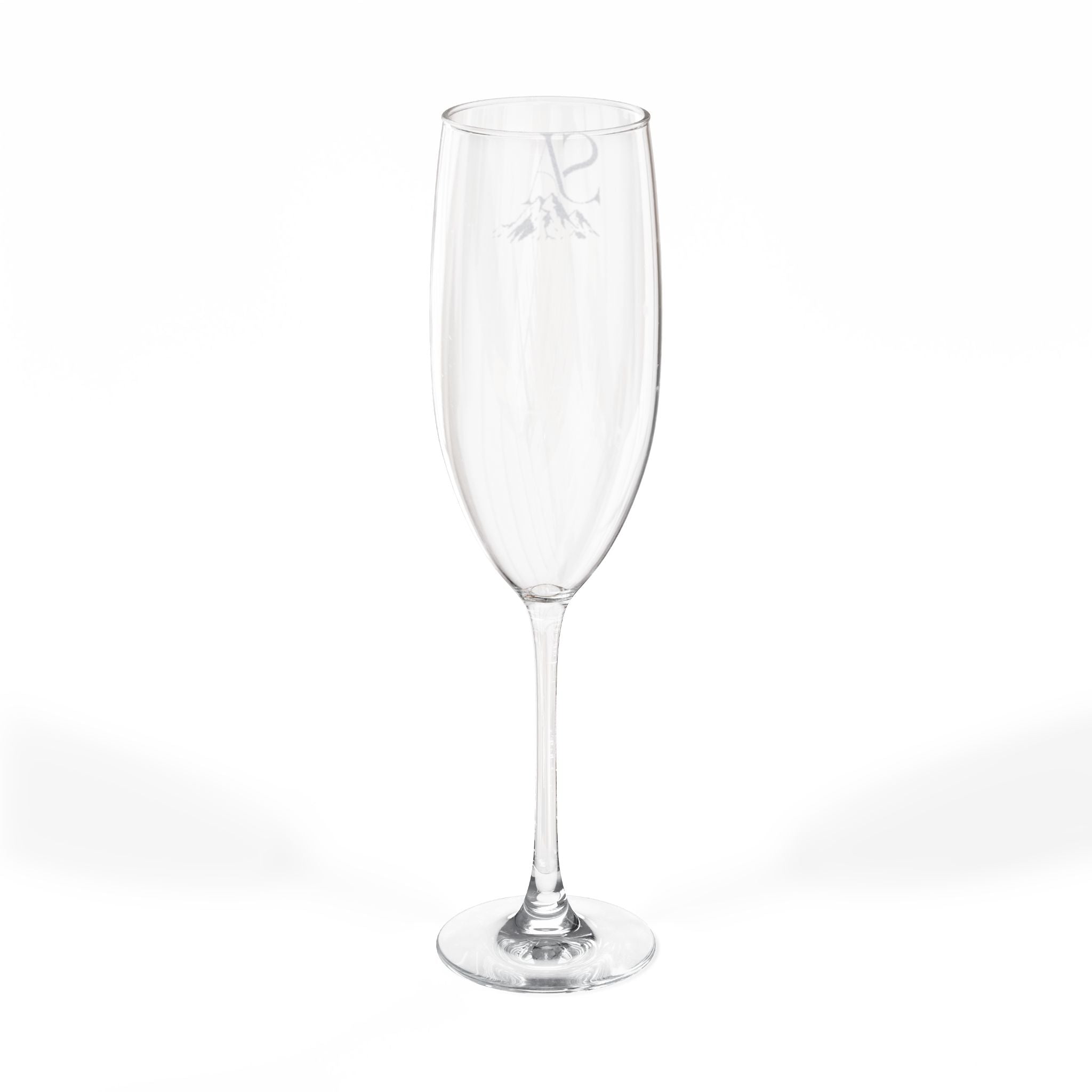 Mountain Peak Engraved Champagne Flute | 8oz Summit Glass