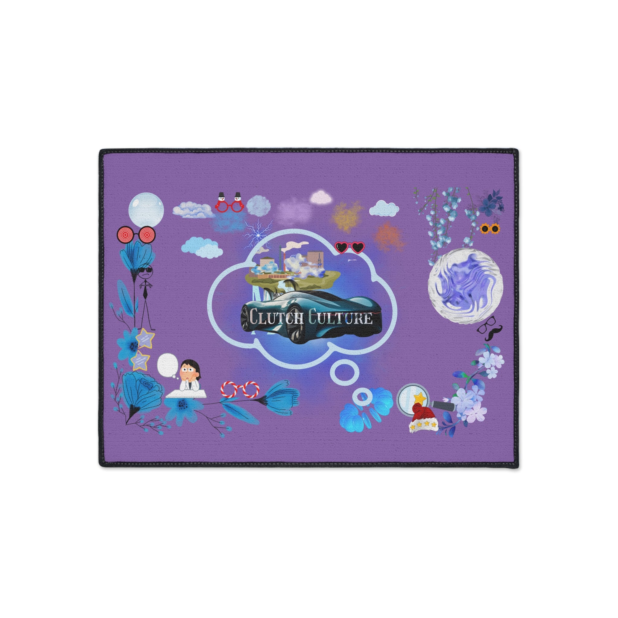 Garden Culture Floor Mat | Whimsical Purple Design