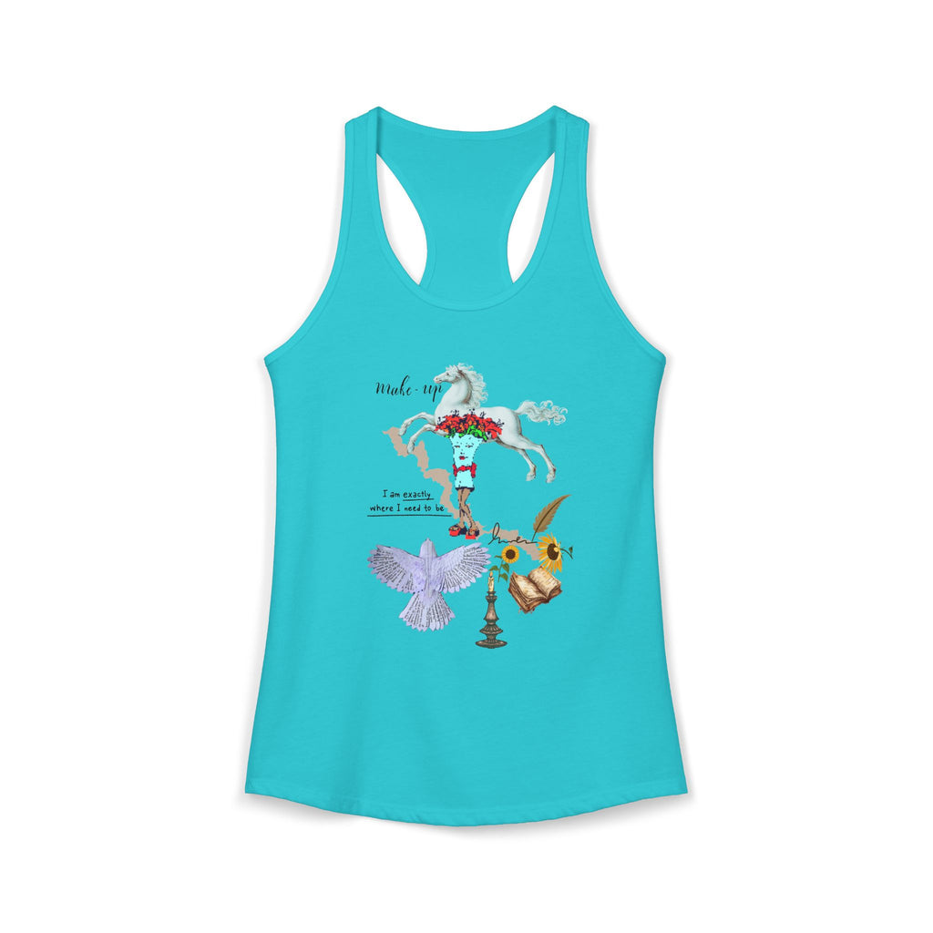 Destiny in Time Racerback Tank — Women's Text Graphic Tank Top