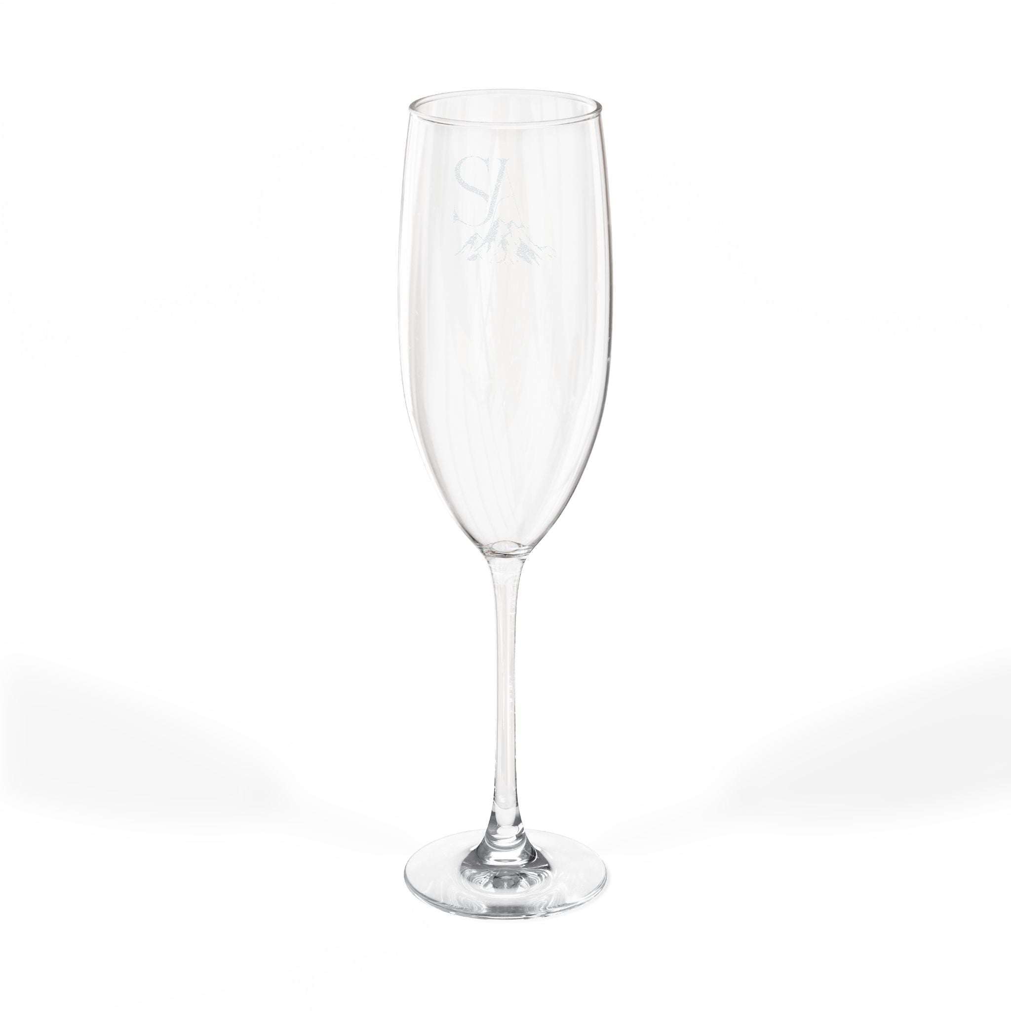Mountain Peak Engraved Champagne Flute | 8oz Summit Glass