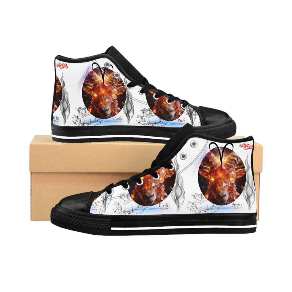 Women's Classic Sneakers — Cosmic Fox Art High-Top Sneakers (Galaxy Fox Design)