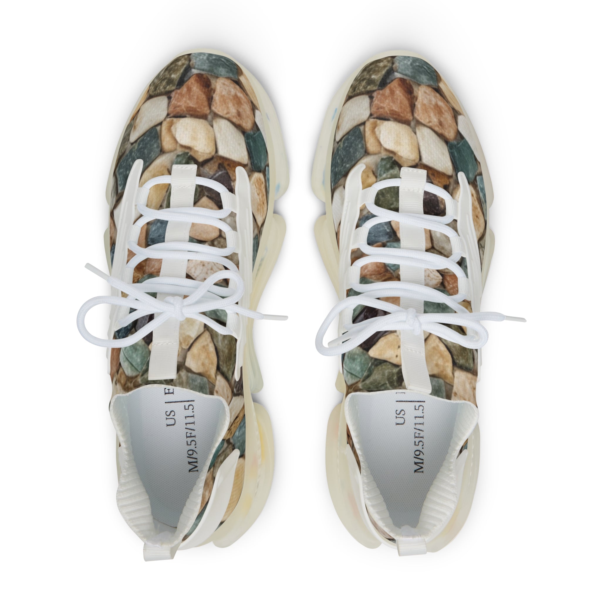 Mesh Sneakers — Pink Agate Swirl Athletic Shoes