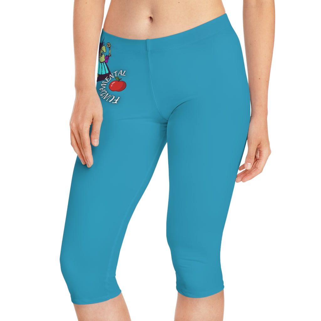 Fundamental Teacher Capri Leggings — Cute Apple & Teacher Graphic Capri Pants