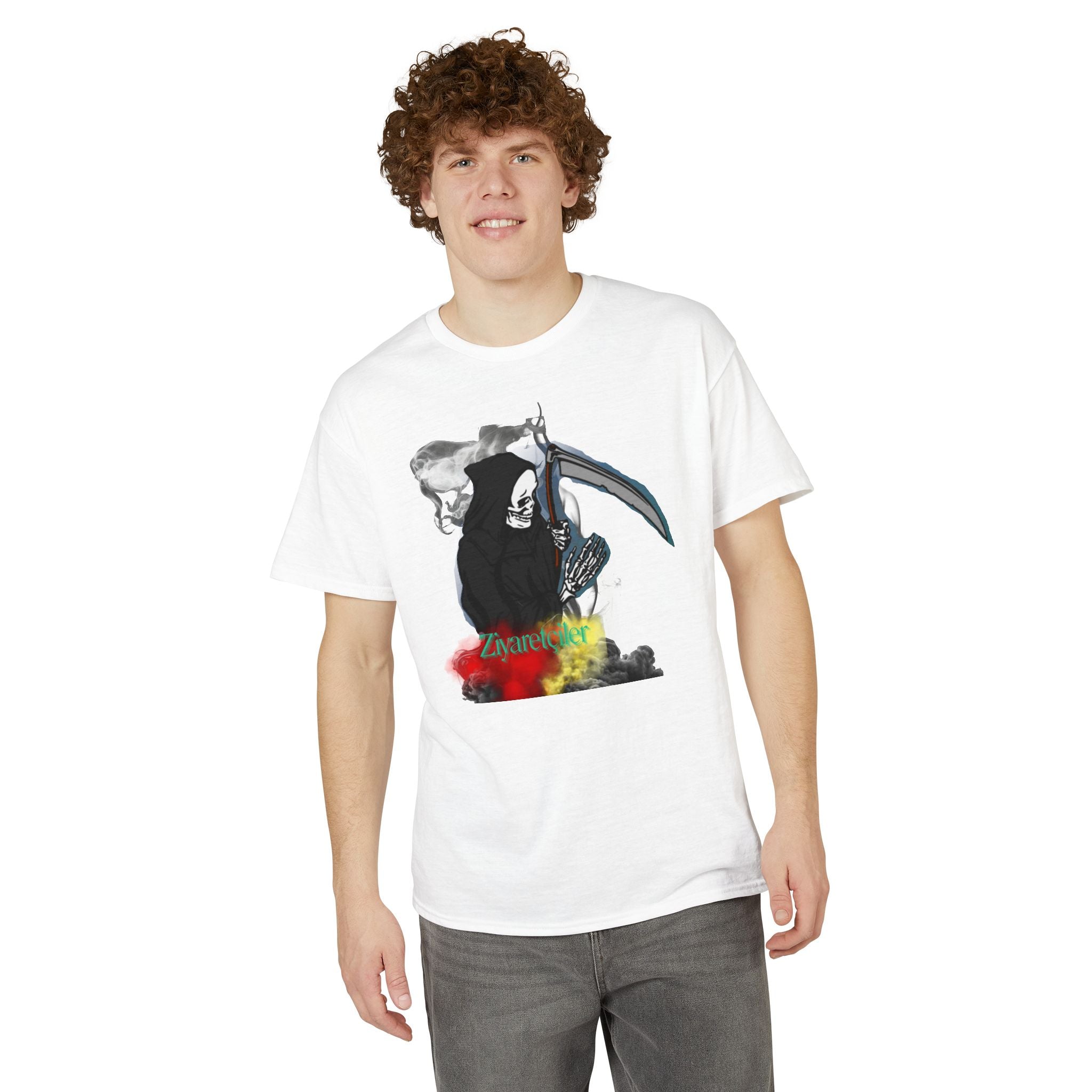 Grim Reaper Scythe Graphic Tee — Color Smoke "Zmartev" Design