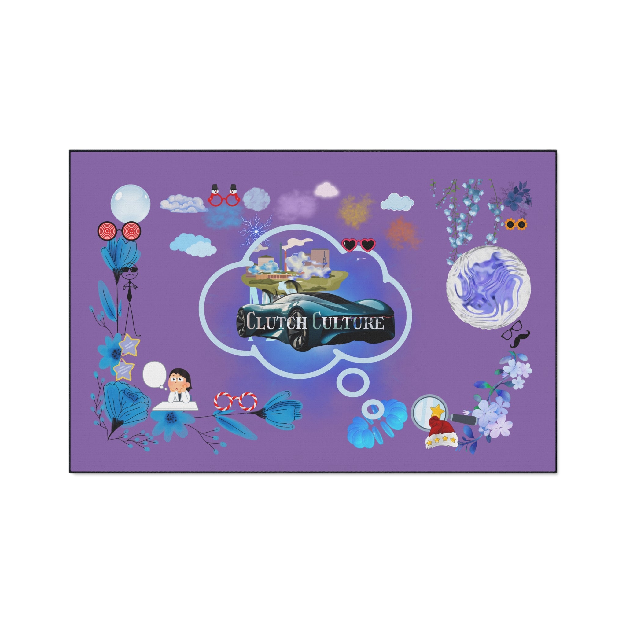 Garden Culture Floor Mat | Whimsical Purple Design