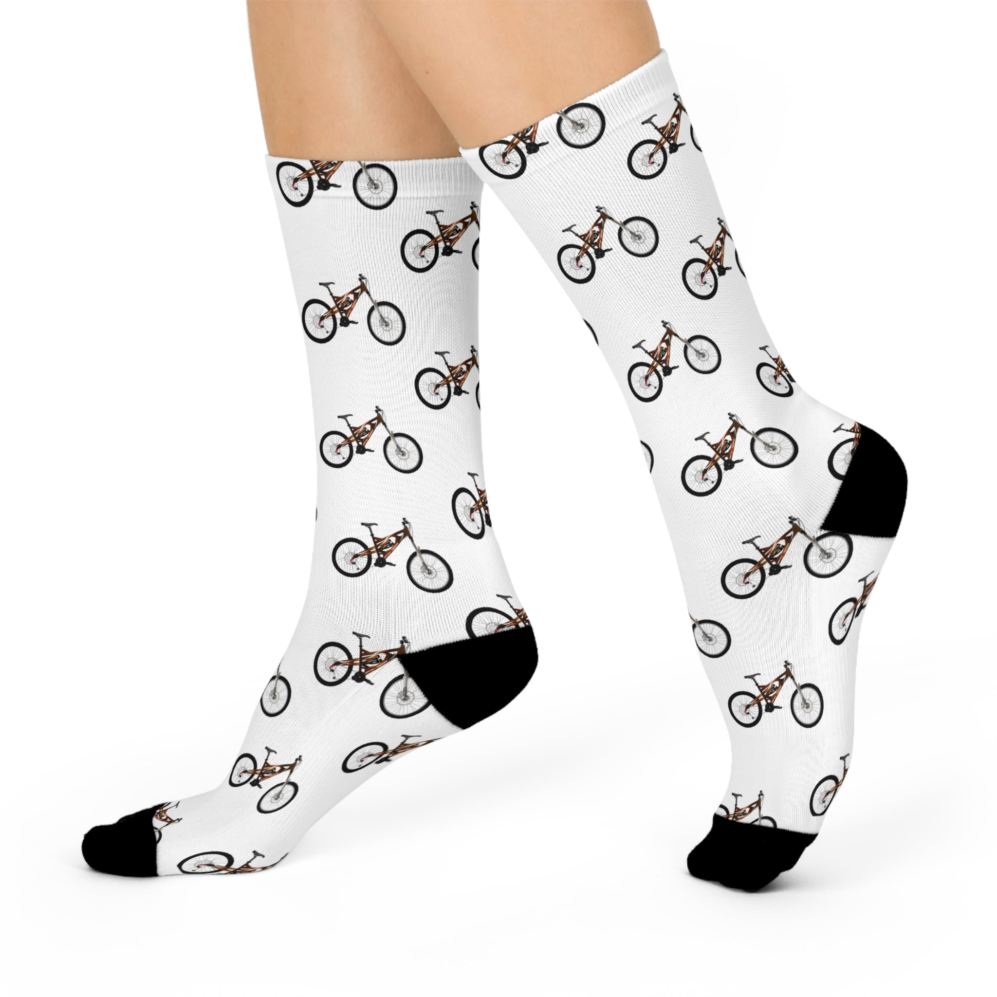 Bicycle Pattern Cushioned Crew Socks — Cozy Cycling Gift