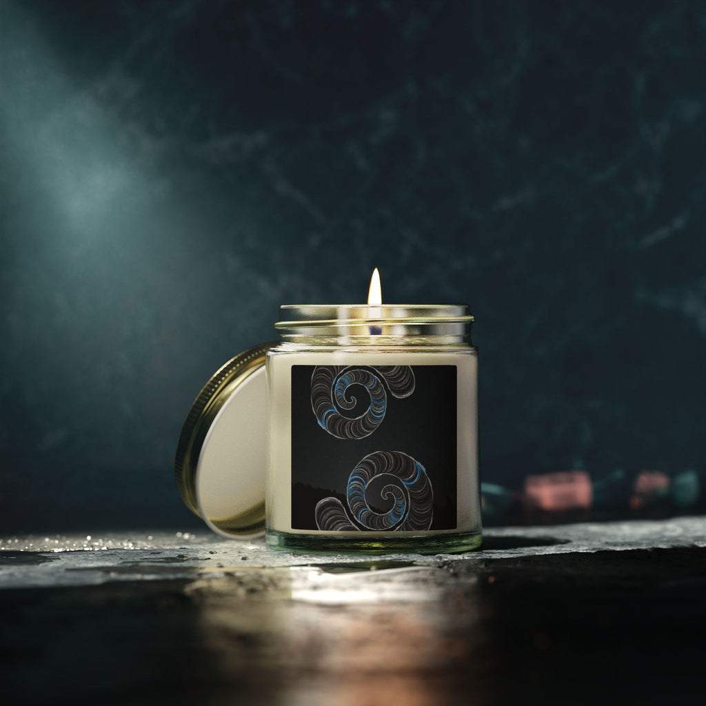 Amber Jar with Nautical Shell Design Candles