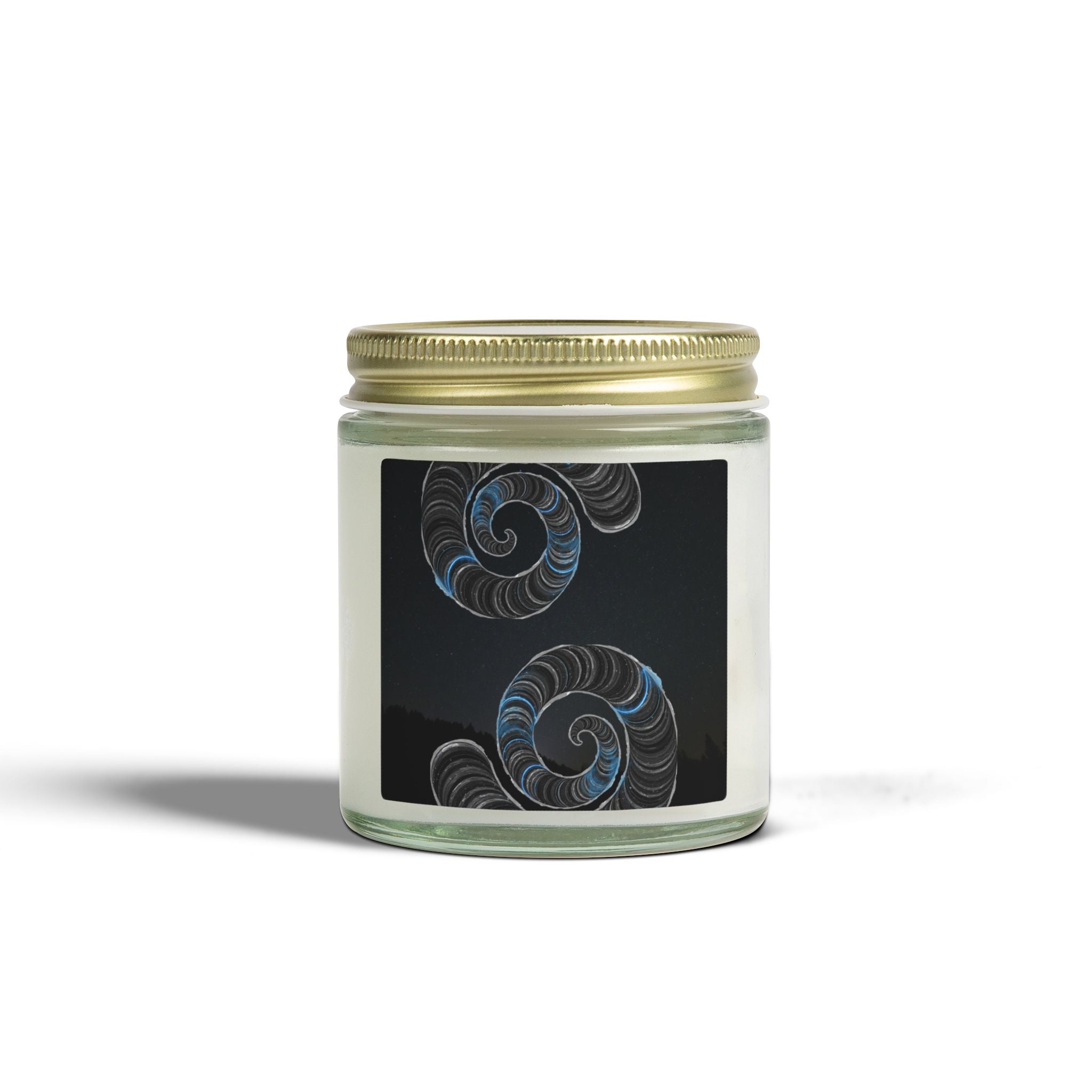 Amber Jar with Nautical Shell Design Candles