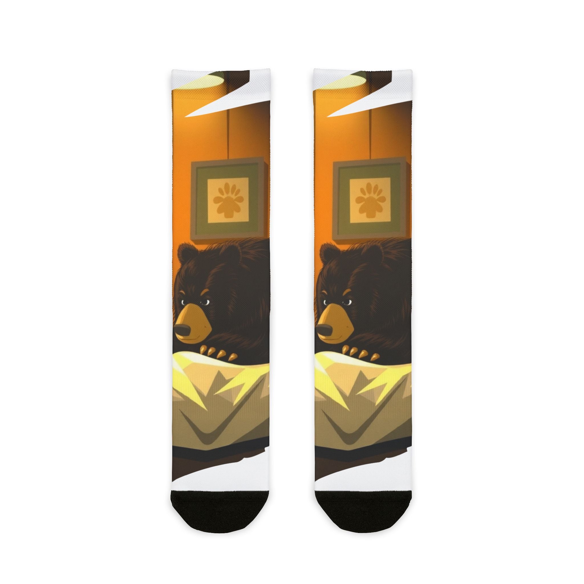 Cozy Bear Crew Socks — Sublimated Graphic Cabin Socks