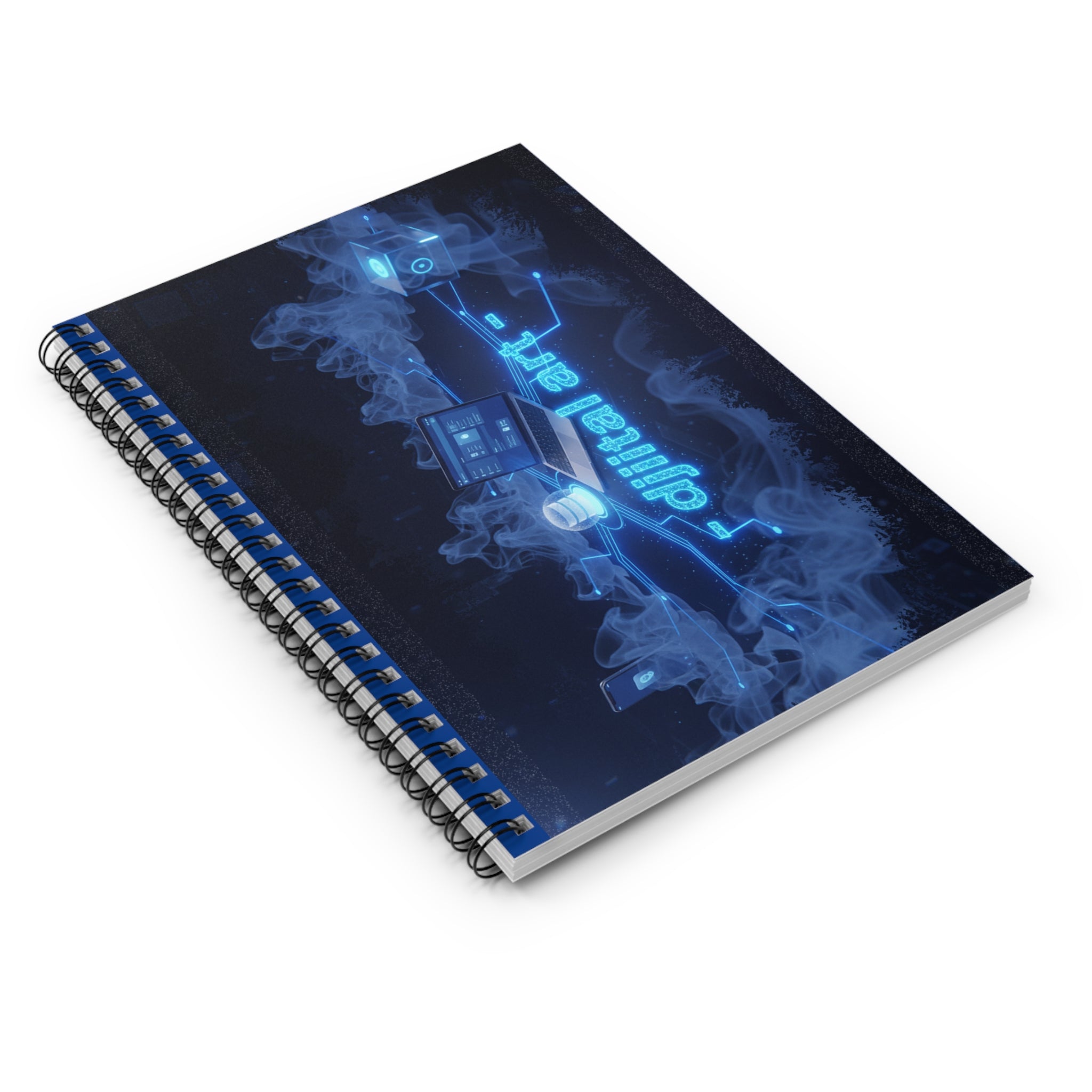 Blue Neon Tech Ruled Journal