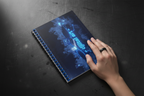 Blue Neon Tech Ruled Journal