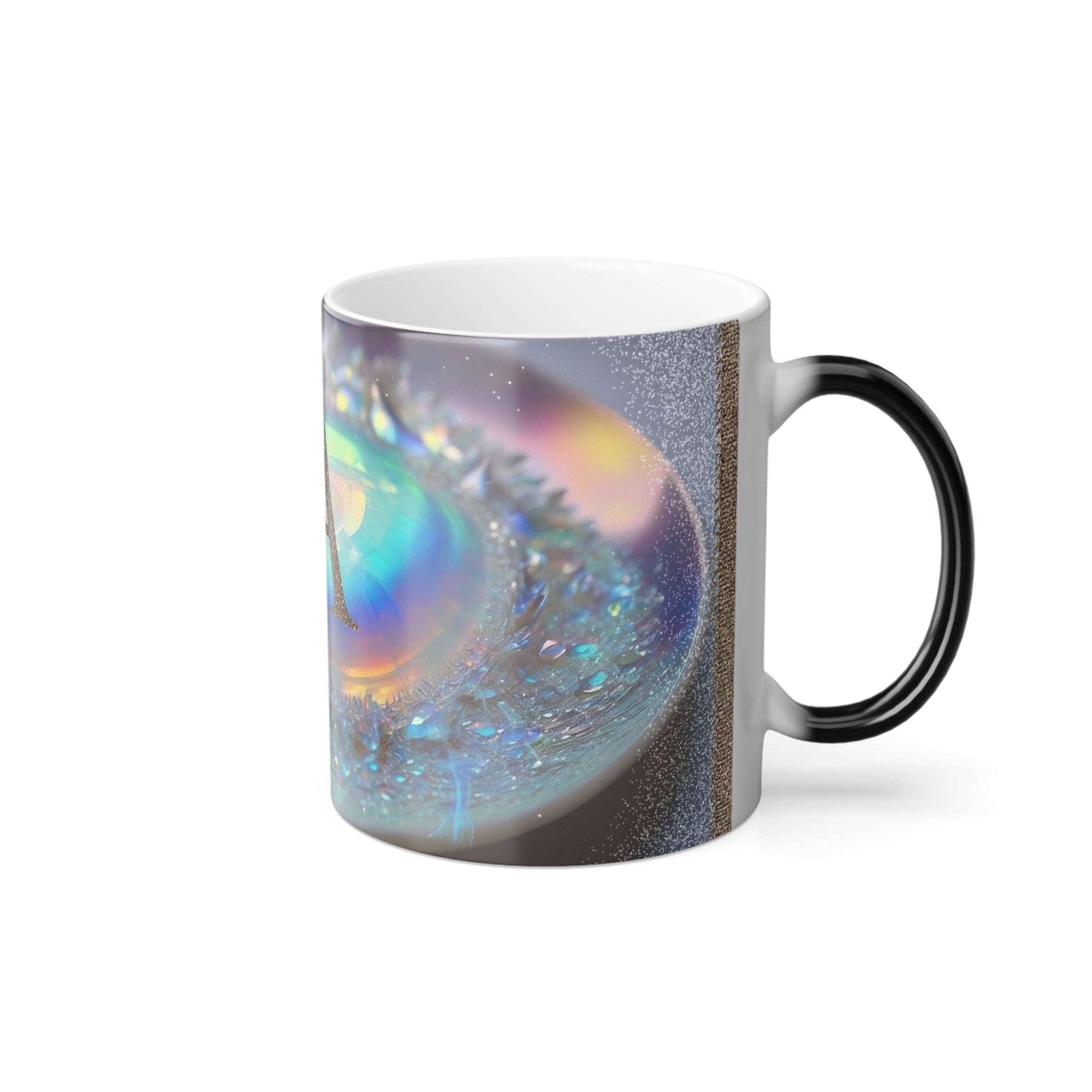 Holographic Initial 'A' Color-Changing Mug