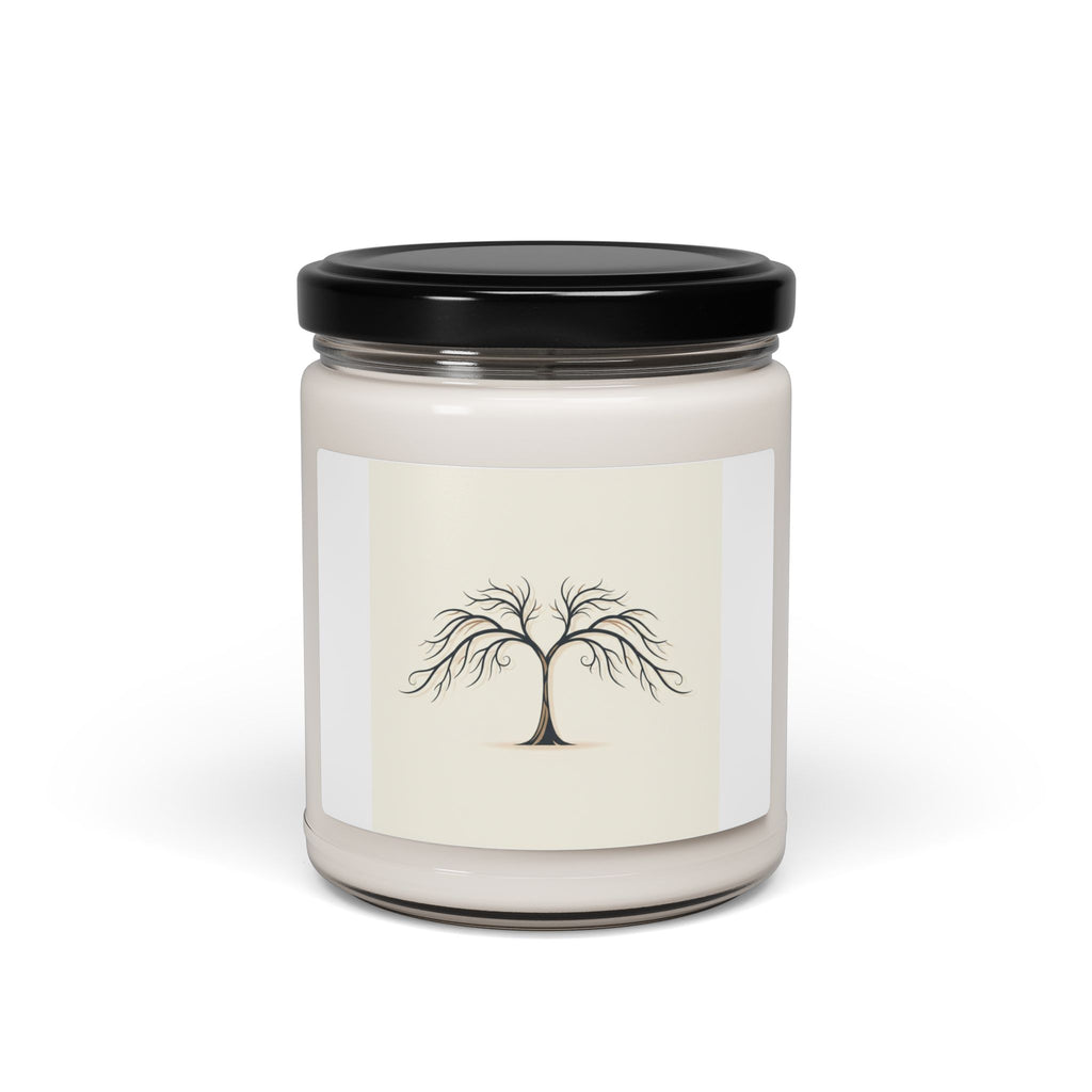 Minimal Tree Illustration Candle | Nature Symbols for Coping, Soy 9oz
