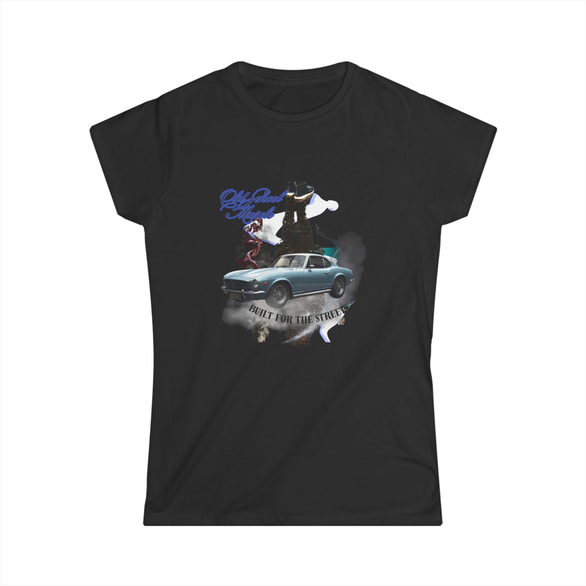 Classic Muscle Car Graphic Tee — “Drive Free, Live Loud” Women’s T-Shirt