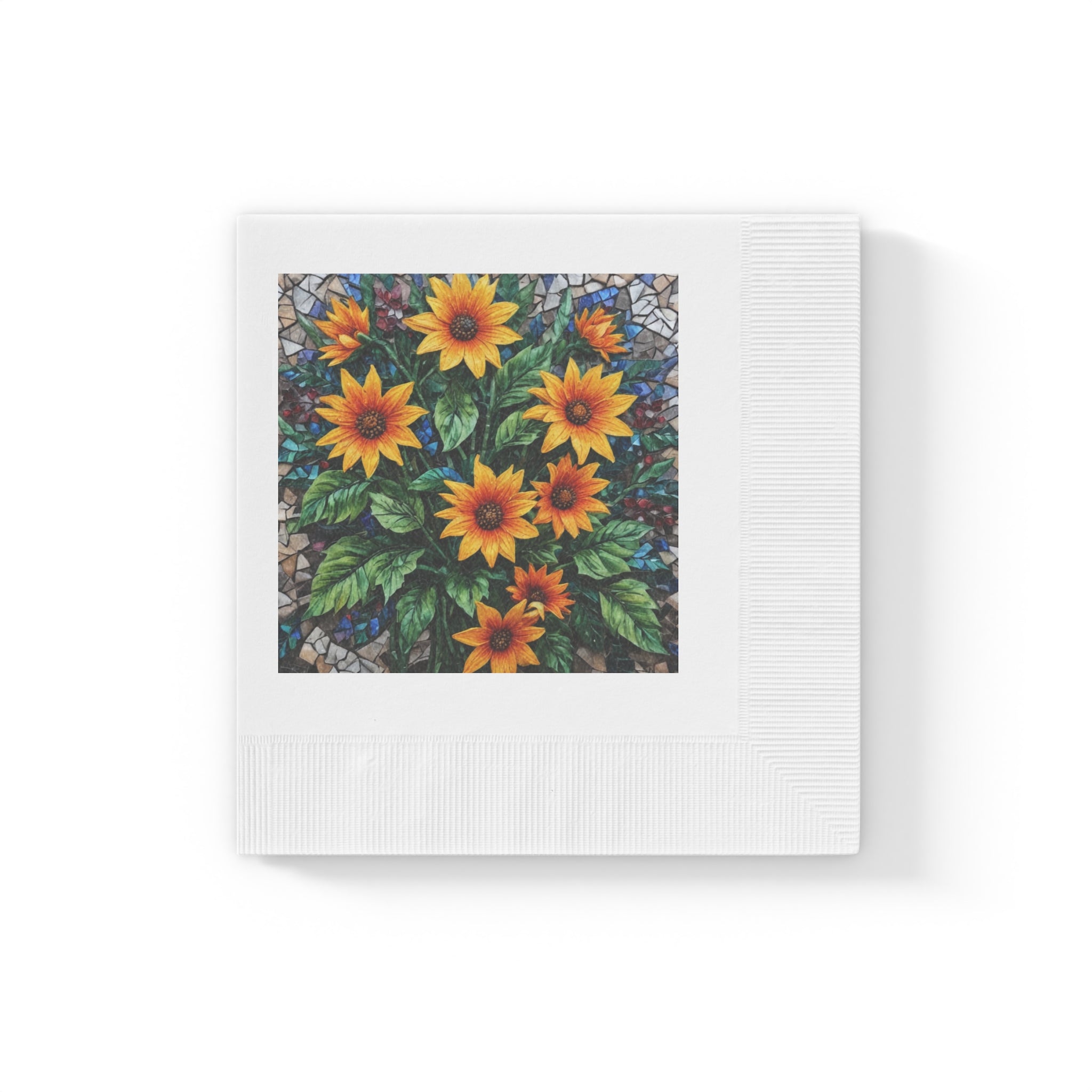 Sunflower Mosaic Cocktail Napkins