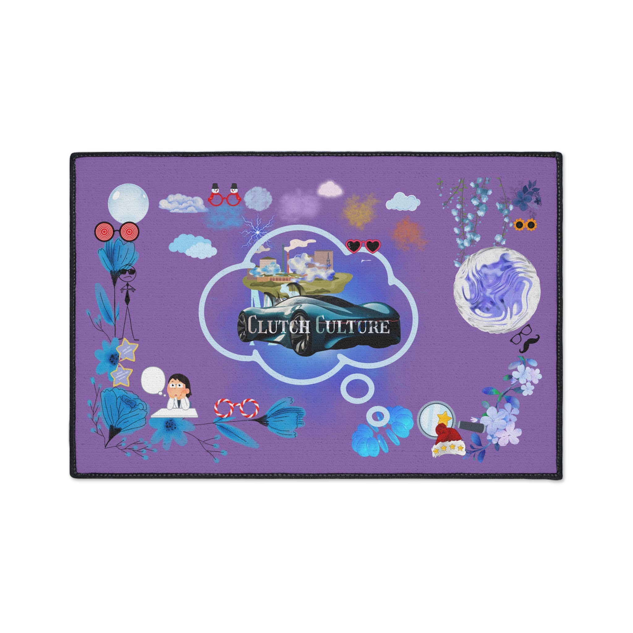 Garden Culture Floor Mat | Whimsical Purple Design