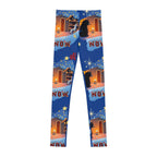 Christmas Nativity Youth Leggings – 'Now' Blue Nativity Print AOP