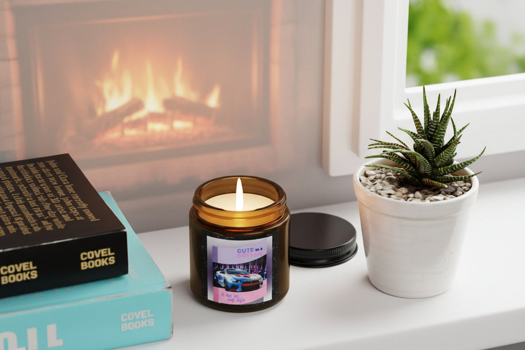 Soy Candle — 'Cute as a Button' Car Night Scented Amber Jar
