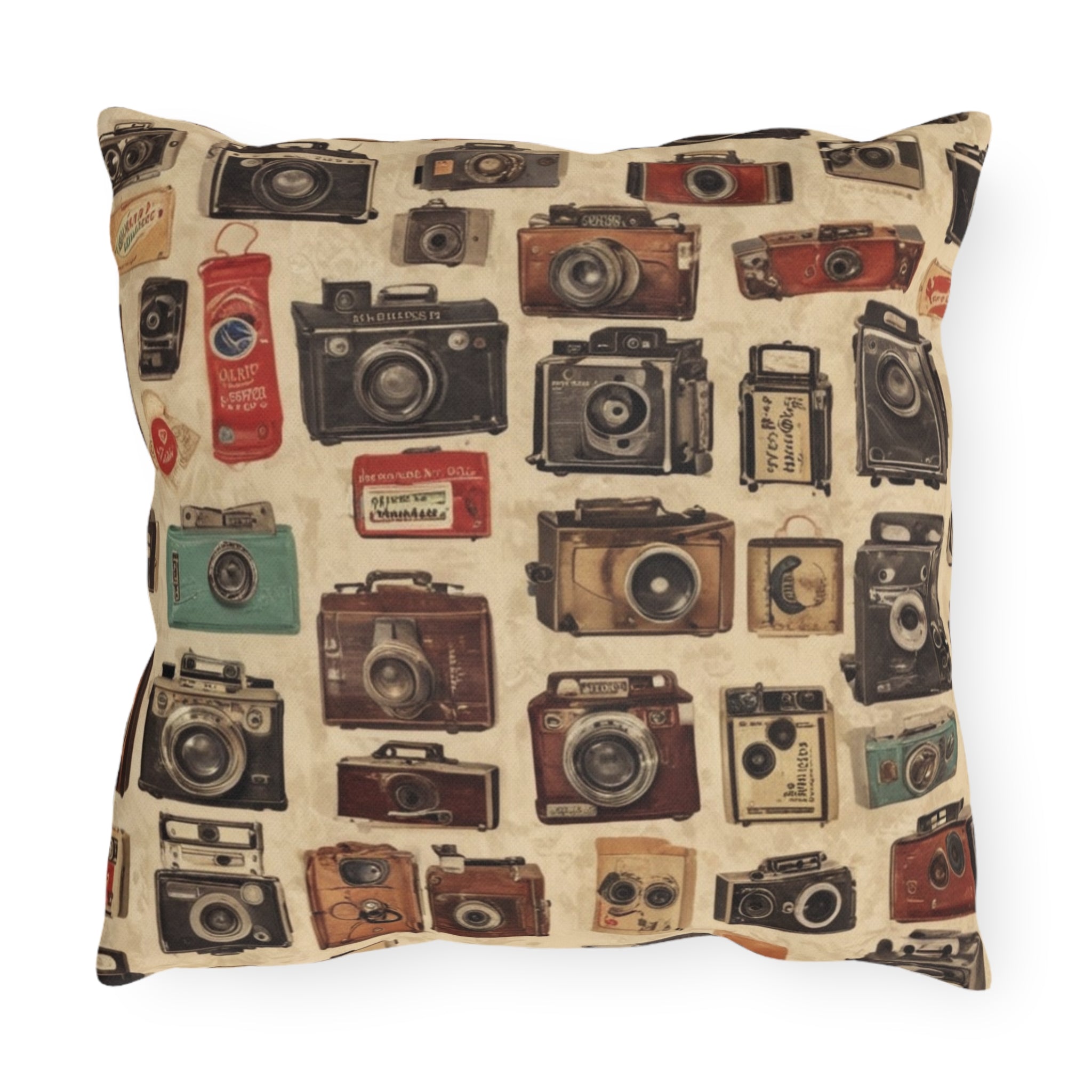 Vintage Camera Outdoor Pillow