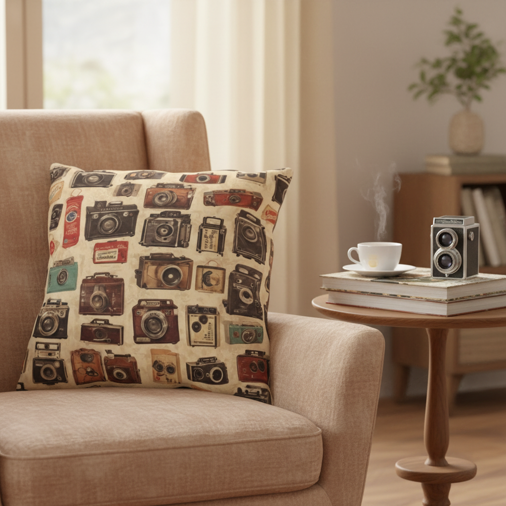 Vintage Camera Outdoor Pillow